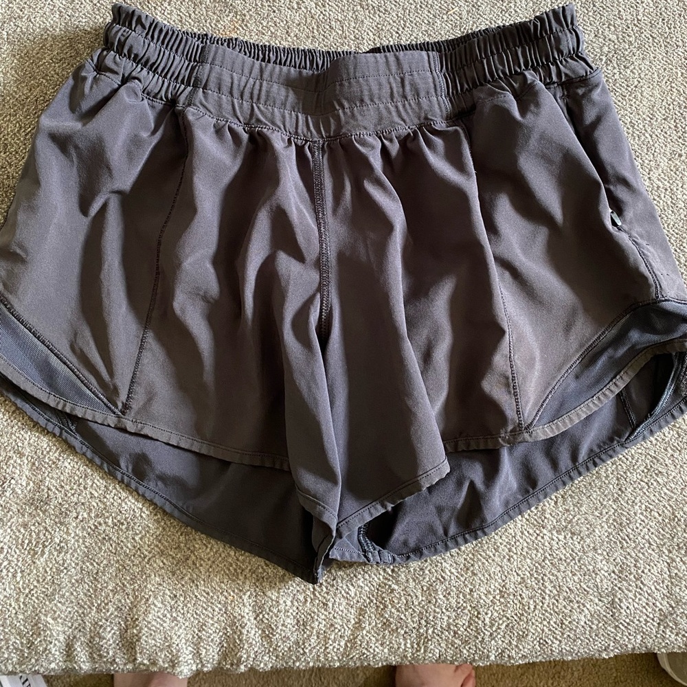 Lululemon Black Running Shorts - Size 6, low rise, 4 inch inseam
